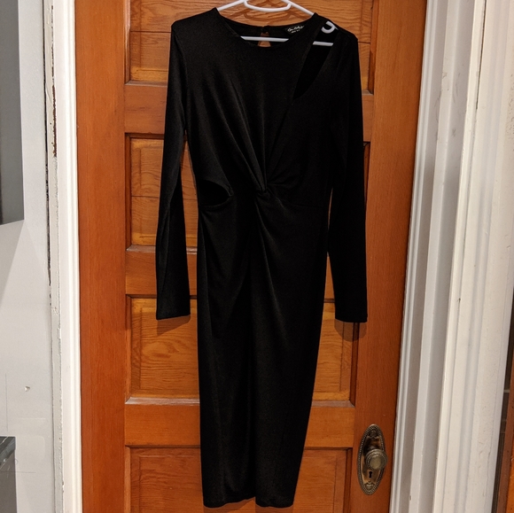 Miss Selfridge Bodycon Black Dress w/ Cutouts - Picture 1 of 8
